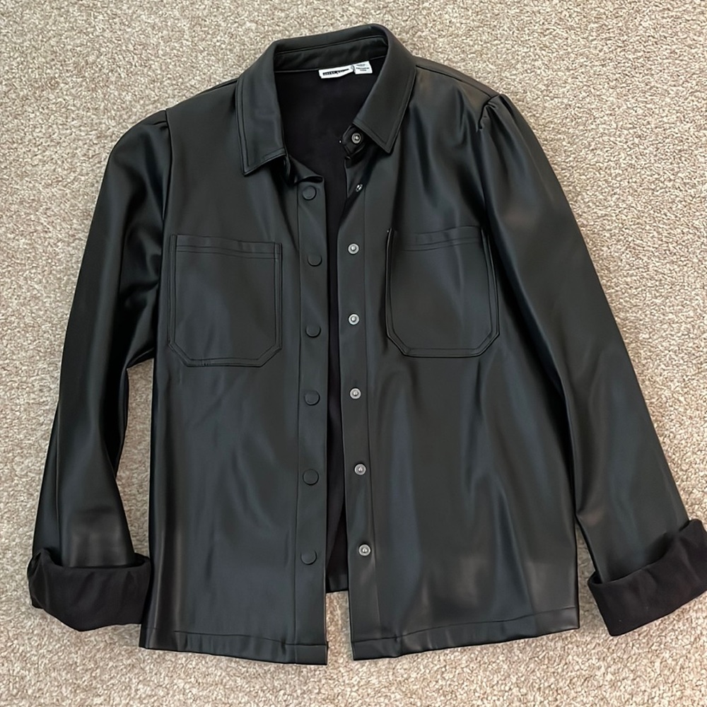 Noisy May leather over shirt - size M